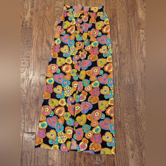 Vintage Psychedelic Maxi Skirt, 60s Hippie Maxi Skirt Size XS Women - Picture 9 of 11